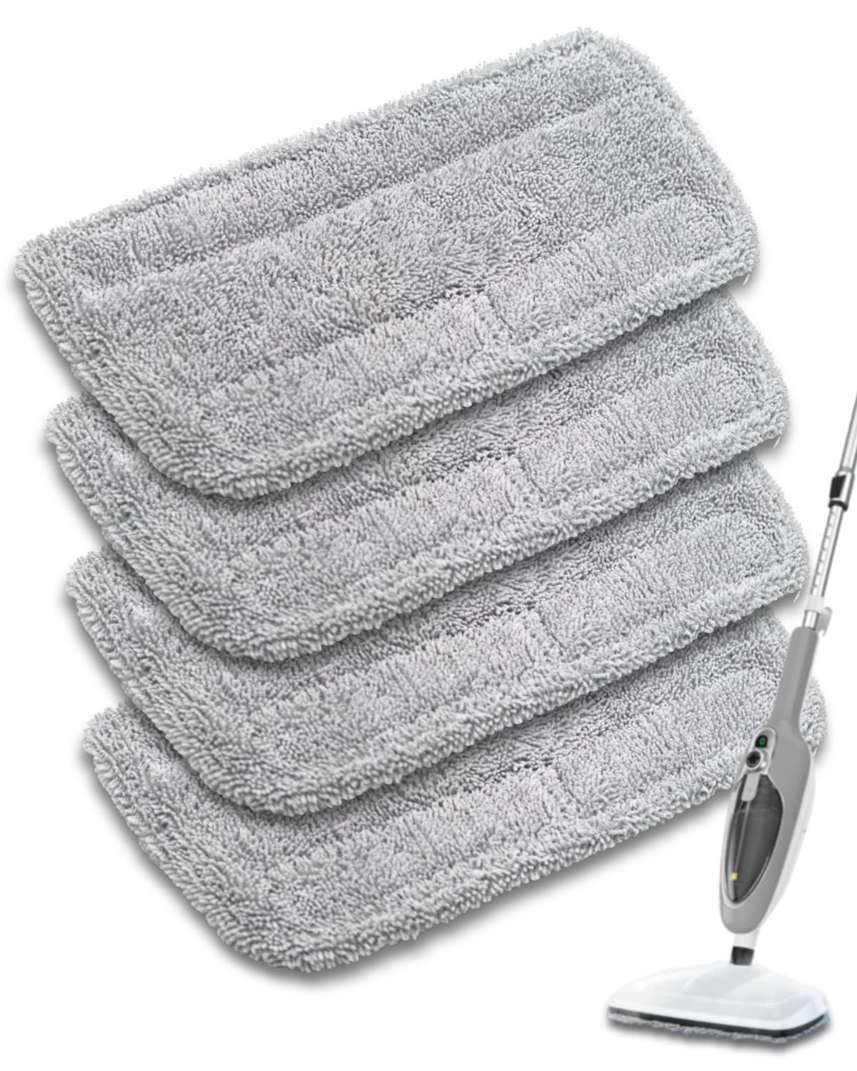 RuannoClean Steam Mop Pads Compatible with GorFanty Steam Mop GF-6610B & GF-6610, Replacement Mop Pads Compatible With Neugo NE033 NE033M Series Steam Mop, Washable & Reusable Microfiber Cloth -4 Pack