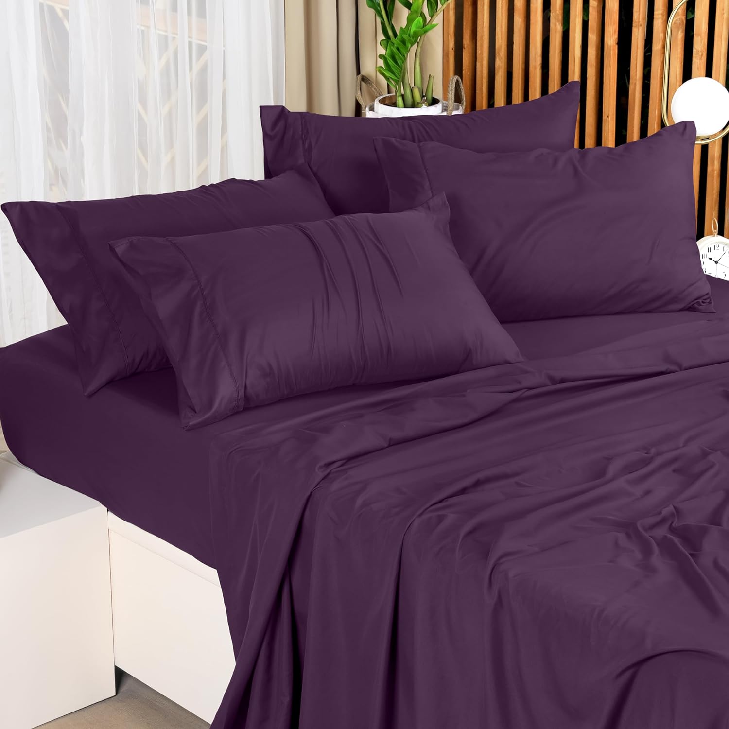 Utopia Bedding Full Sheet Set - Soft Microfiber 4-Piece Bed Sheets for Full Size Bed | Dark Purple