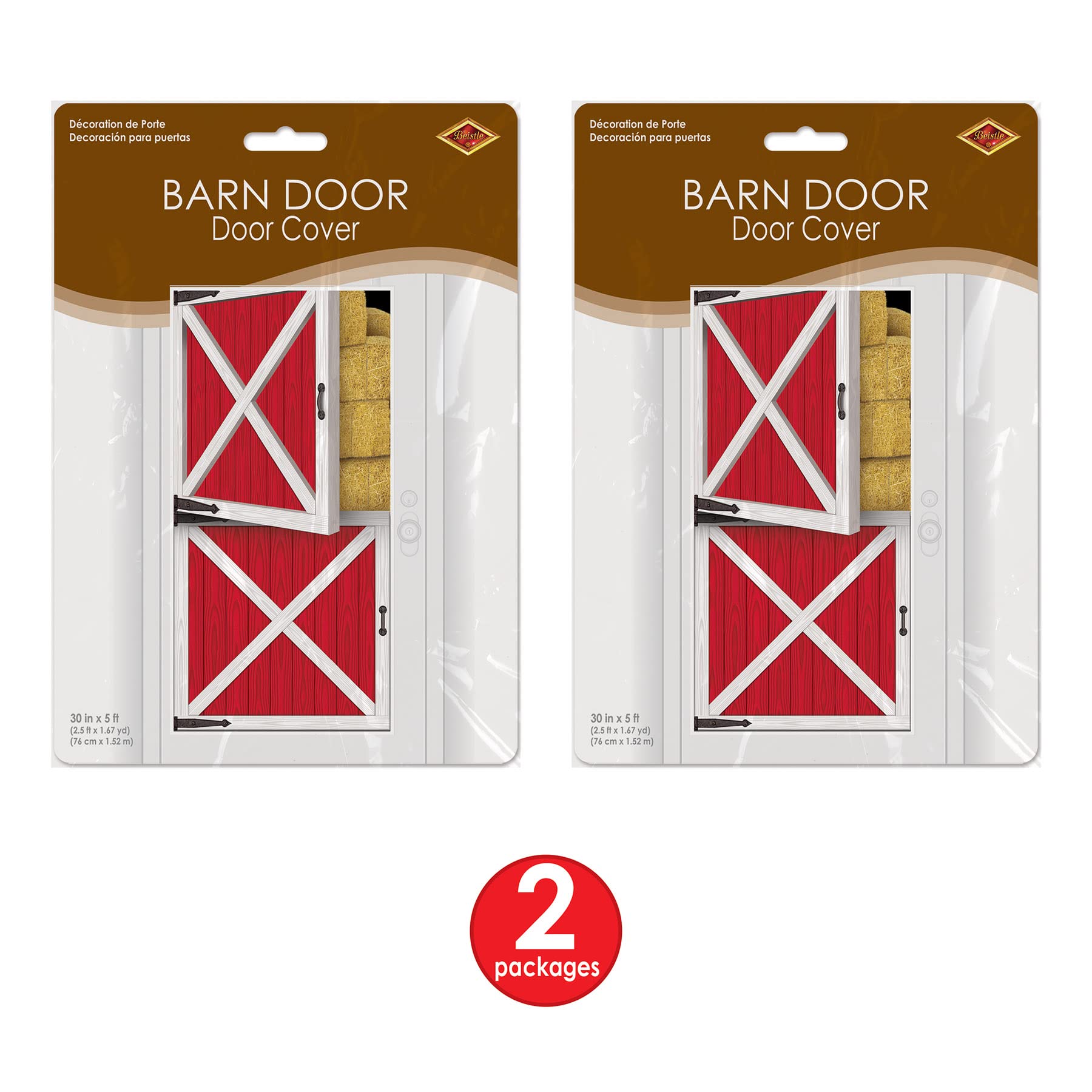 Beistle 2 Piece Plastic Western Barn Door Decorations For Farm Theme Birthday Party Supplies, Celebrating With You Since 1900