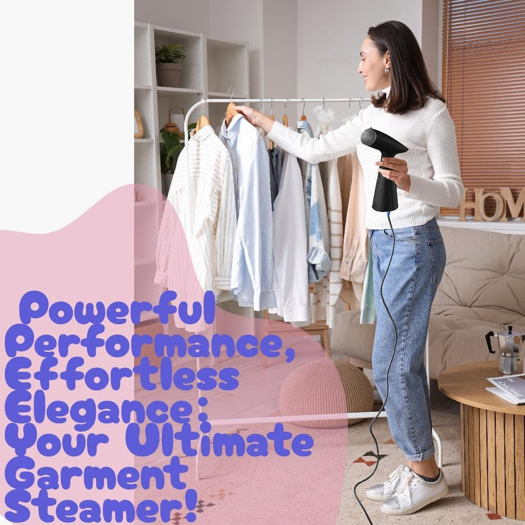 Travel Garment Steamer - Skiennix Handheld Clothes Steamer | Fast Heat-Up in 30 Seconds, 1000W