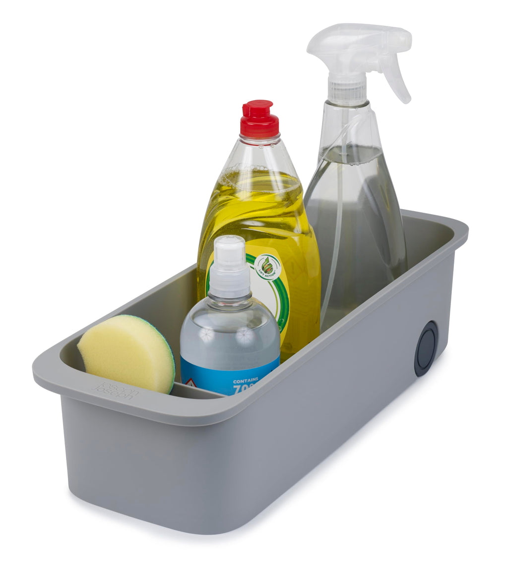 Joseph Joseph CupboardStore Easy-Access Wheeled Storage Caddy, Under Sink Kitchen Cabinet Organizer- Grey