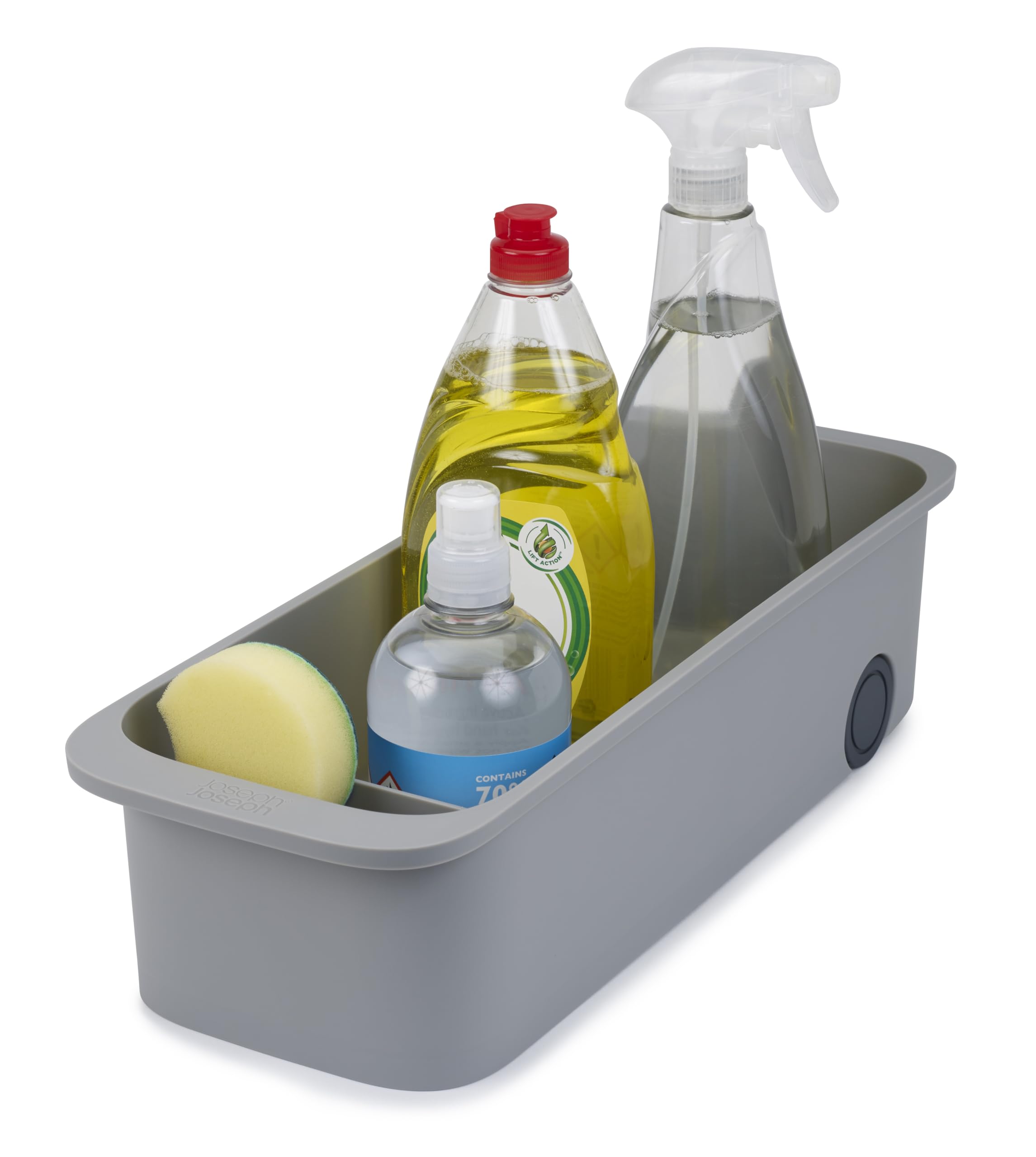 Joseph Joseph CupboardStore Easy-Access Wheeled Storage Caddy, Under Sink Kitchen Cabinet Organizer- Grey