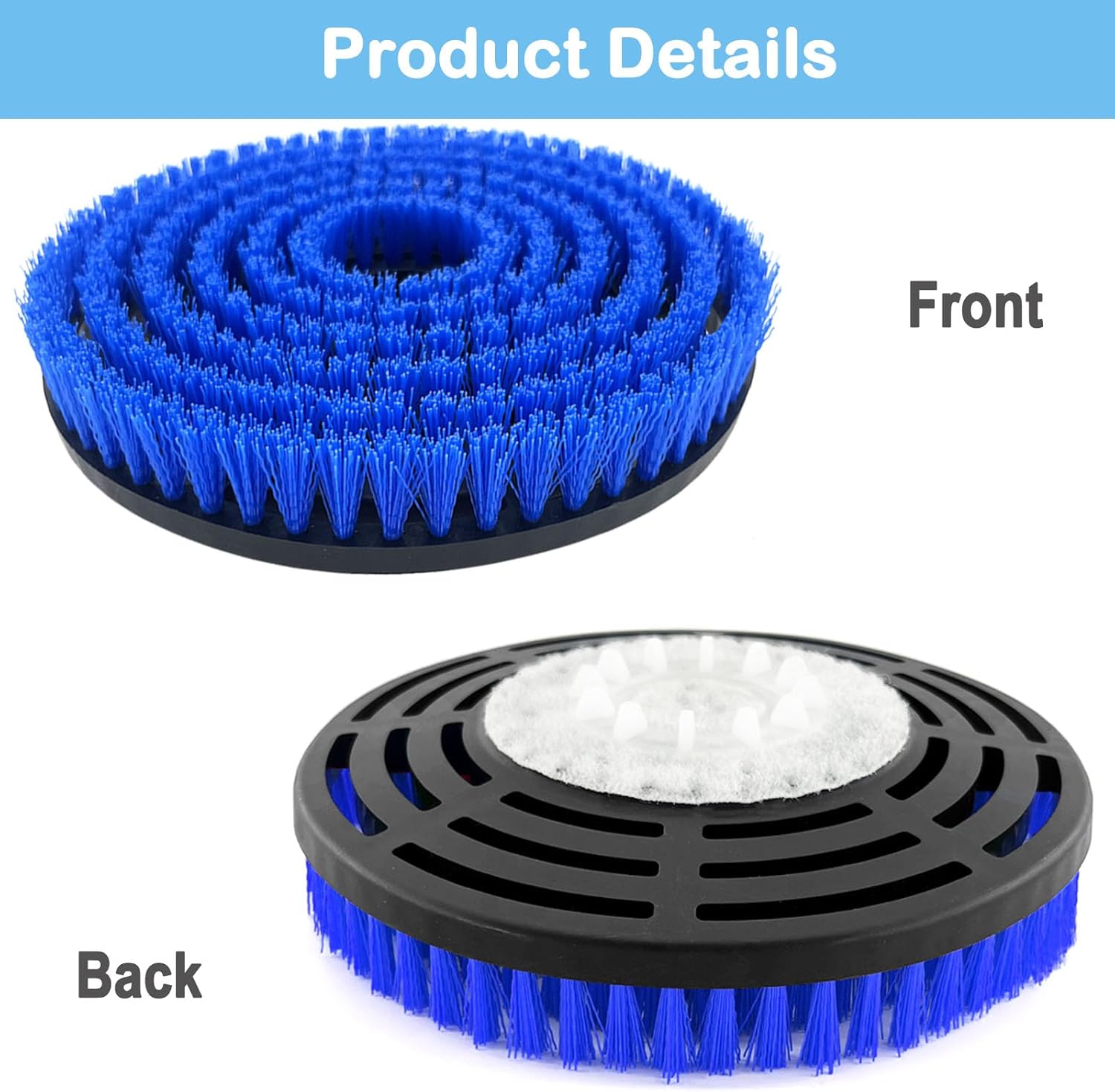 Shark S8201 Replacement Steam Mop Brush Heads - 2 Pack Upgraded Washable Scrubbing Brushes | Blue