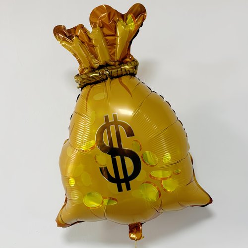 6Pcs Money Bag Foil Balloons Set/Dollar Party Balloons/Western Cowboy Party/Las Vegas Casino Party Gambling Game Decorations/Money Theme Birthday/Big Size Fake Money Reusable Balloons
