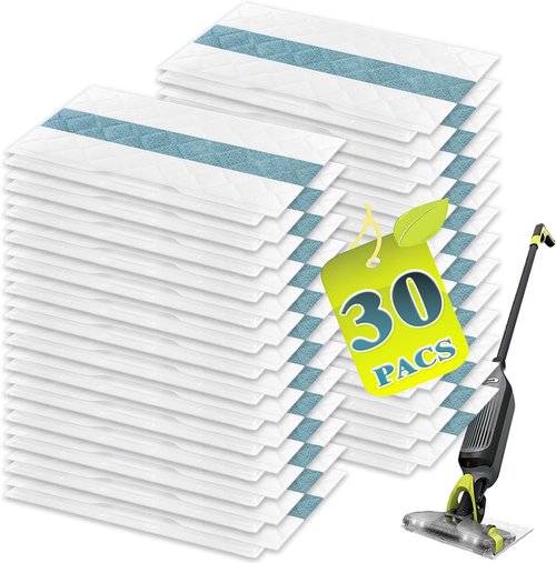 KVLZ Disposable Hard Floor Pad Refills - Compatible with Shark VACMOP Pro | 30-Pack for All Sealed Floors