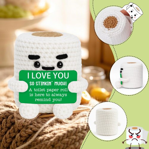 Anniversary I Love You Gifts for Him Her Valentines Wife Girlfriend Boyfriend Husband Gag Birthday Gifts for Men Women, Funny Christmas Easter Fathers Day Handmade Crochet Couples Gift for Fiance