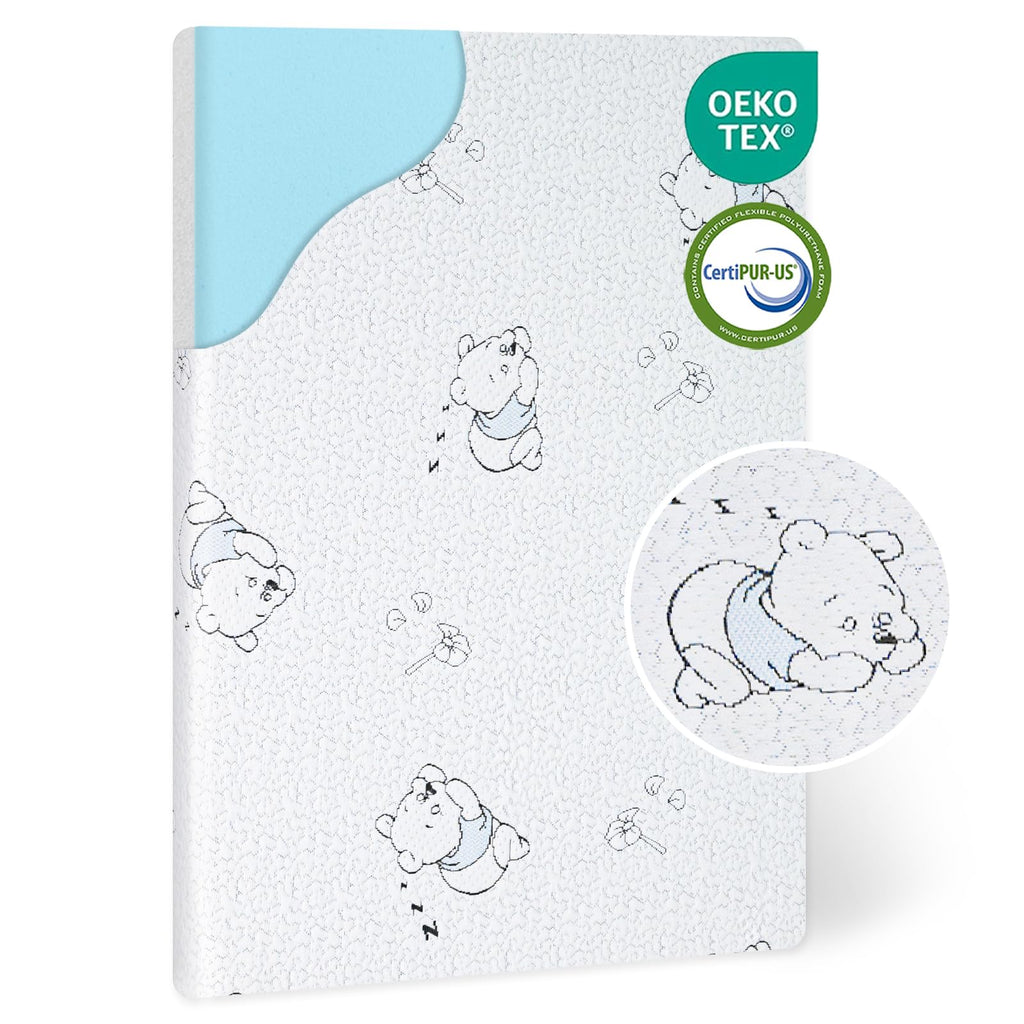 ESJAYING Pack and Play Mattress, 38"x26" Dual-Sided Baby Mattress for Pack n Play with Ultra-Soft Jacquard Cover, Breathable Gel Memory Foam Pack N Play Mattresses Pad for Baby Toddler