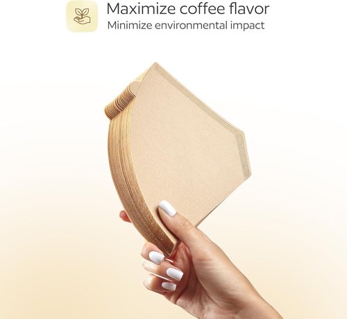 Cuisinart Unbleached Paper Coffee Filters - 100 Count for 8-12 Cup Makers | Ideal for Pour Over & Drip Coffee