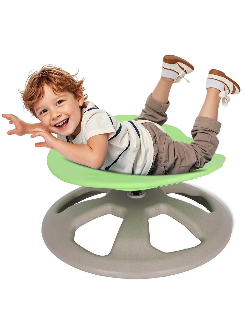 FERUERW Spinning Chair for Autistic Kids with Handle, Sensory Swivel Chair, 220LBS Weight Capacity, Sensory Toy for Children with ADHD/Autism, Training Body Coordination, 3+ Years (Light Green)