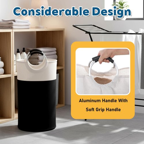 Dimeho 4 Pack 82L Laundry Basket, Waterproof Fabric Clothes Baskets Dirty Clothes Hamper Laundry Bag with Foam-Protected Aluminum Handles for College Dorm Family Bathroom