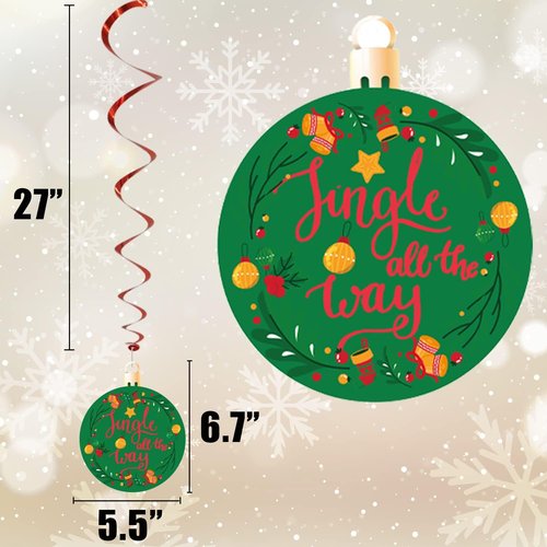 GOER Christmas Decorations - 36 Pcs Hanging Swirls for Festive Party Supplies