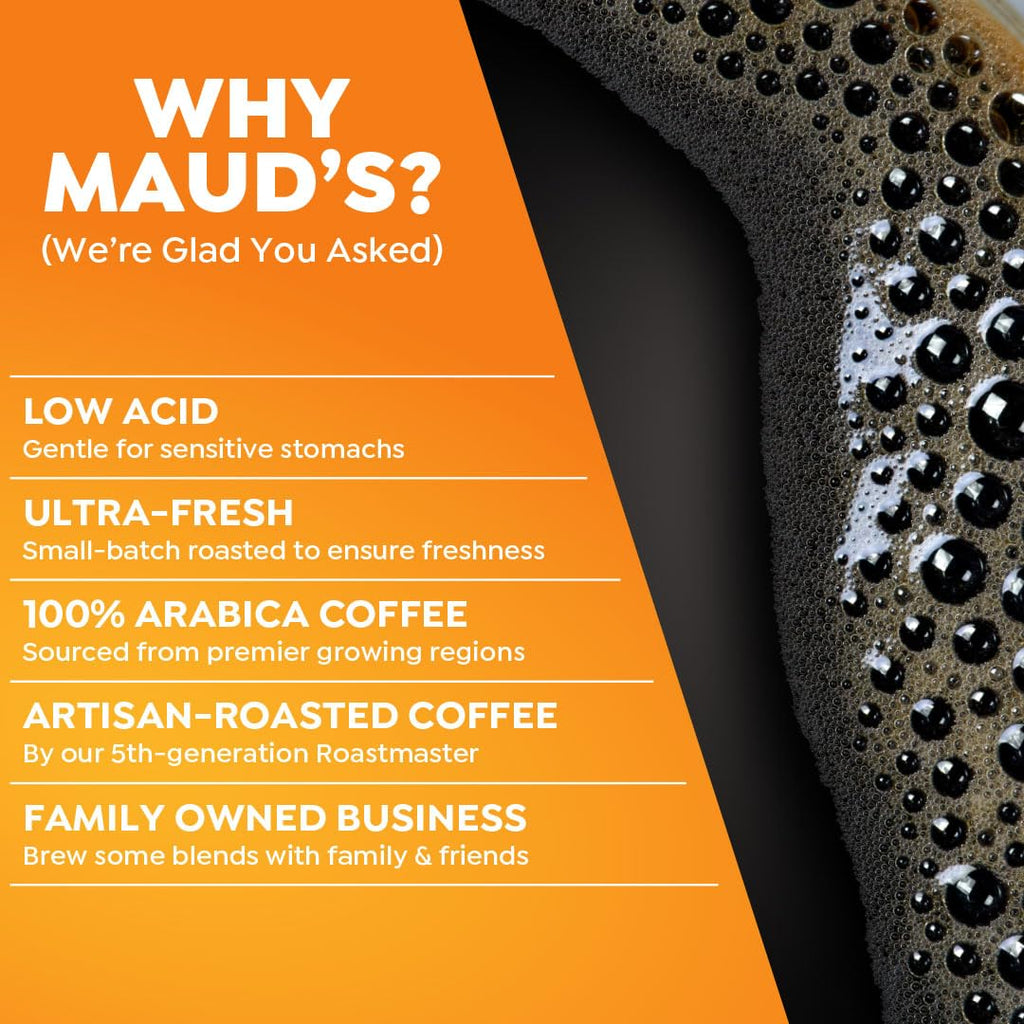 Maud's Decaf Banana Flavored Coffee Pods, 18 ct, Decaffeinated Medium Roast Flavored Coffee in Single Serve Pods – 100% Arabica Beans, Compatible with Keurig K Cups Maker