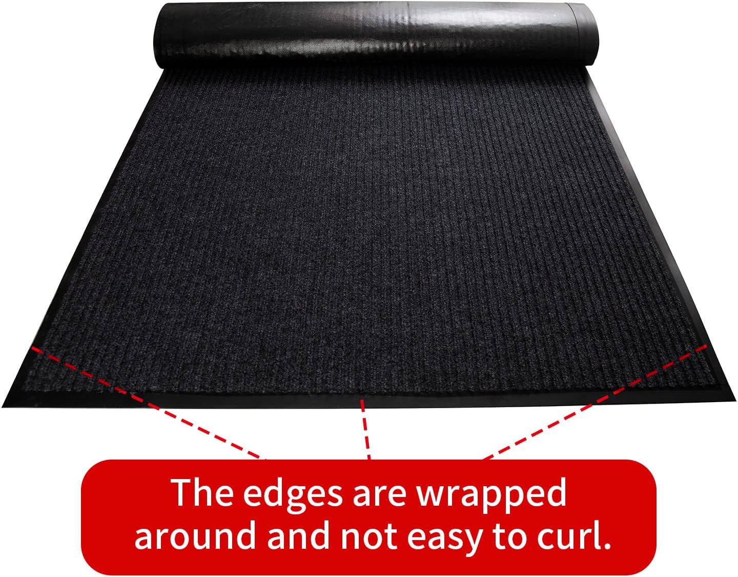 TANYOYO 3' X 10' Commercial Grade Door Floor Mat Brush Step Entrance Mat Vinyl Backed Utility Doormat Heavy Duty Floor Rugs Commercial Outdoor Carpet Indoor Entrance Mat，Black