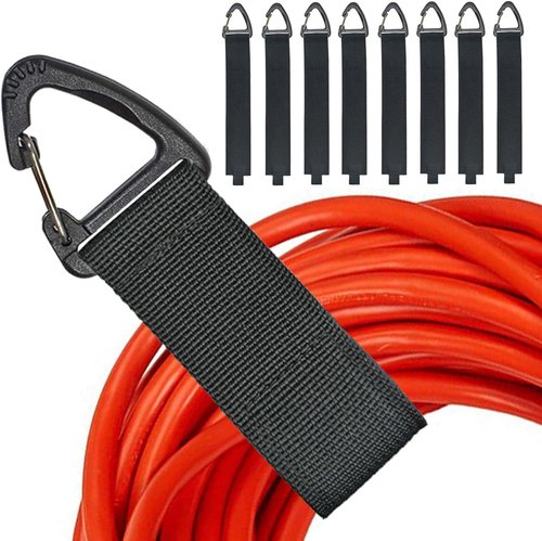 Extension Cord Organizer - 8 Pack Heavy Duty Storage Straps for 100ft Cords | 16-Inch with Triangle Buckle