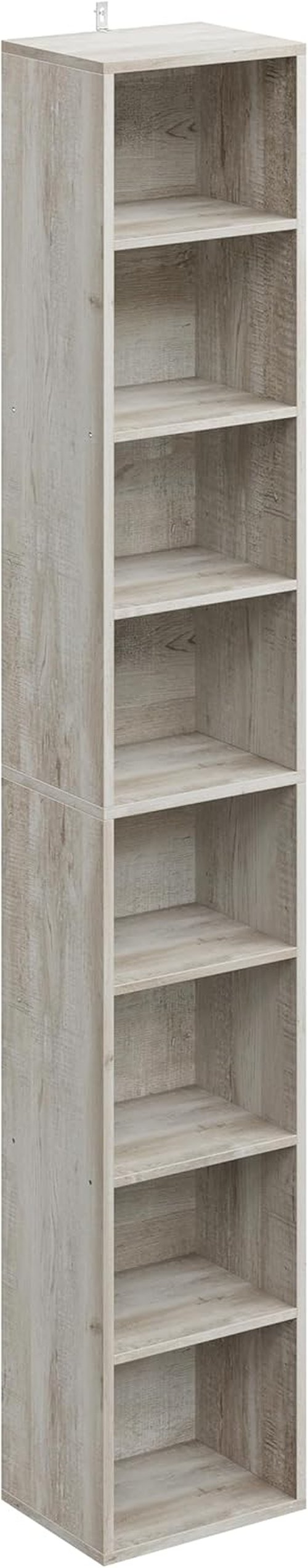 IRONCK Tall Narrow Bookshelf - 8-Tier Compact Corner Bookcase for Living Room, Office, Bedroom