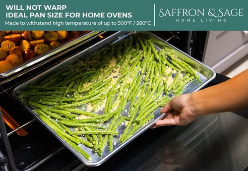 Commercial Quality Cookie Sheet - Aluminum Half Sheet Baking Pan with Stainless Steel Cooling Rack | 13x18, Rust & Warp Resistant