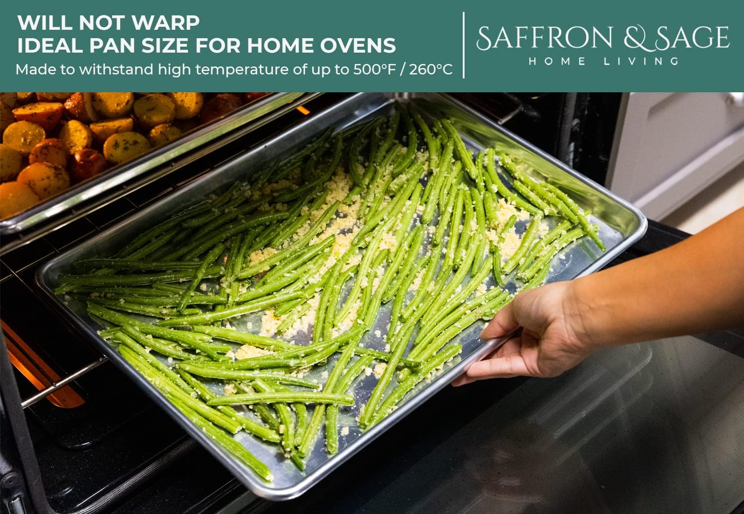 Skiennix Commercial Quality Cookie Sheet & Rack Set - Heavy-Duty Aluminum Half Sheet 13x18, Rust & Warp Resistant