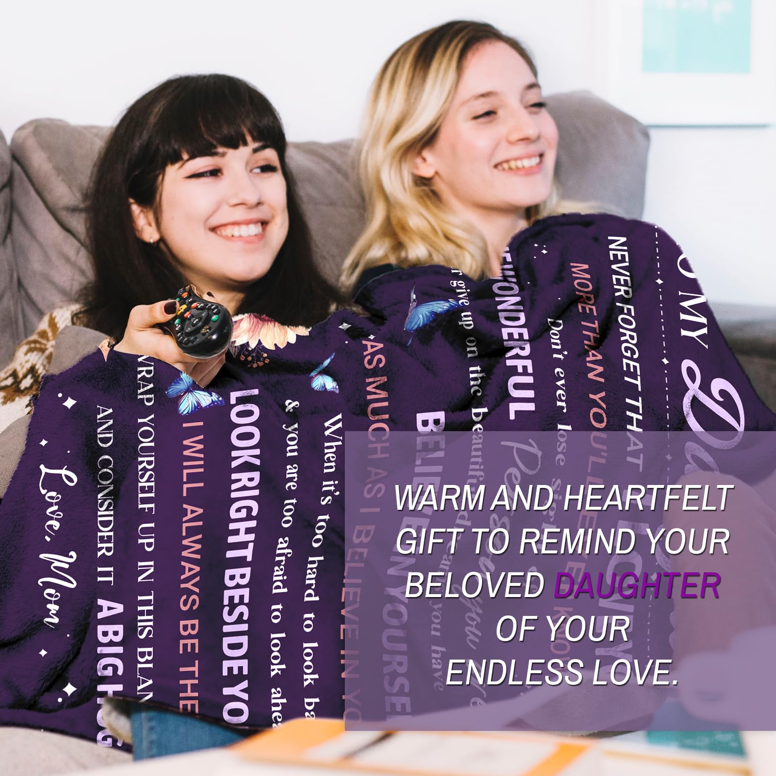 Flpoxzd Daughter Gifts from Mom, Daughter Birthday Gifts, Daughters Blanket, Birthday Gifts for Daughters Adult Idea, Graduation Present for Daughters 60”x50”