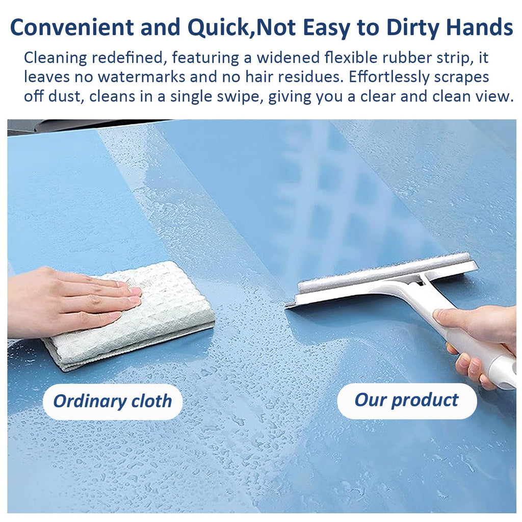 2 Pack All-Purpose Shower Squeegee for Shower Glass Door, Shower Glass Cleaner Squeegee with Spray, Washer, Wiper, 3 Functions in 1, Perfect Household Cleaner Tool