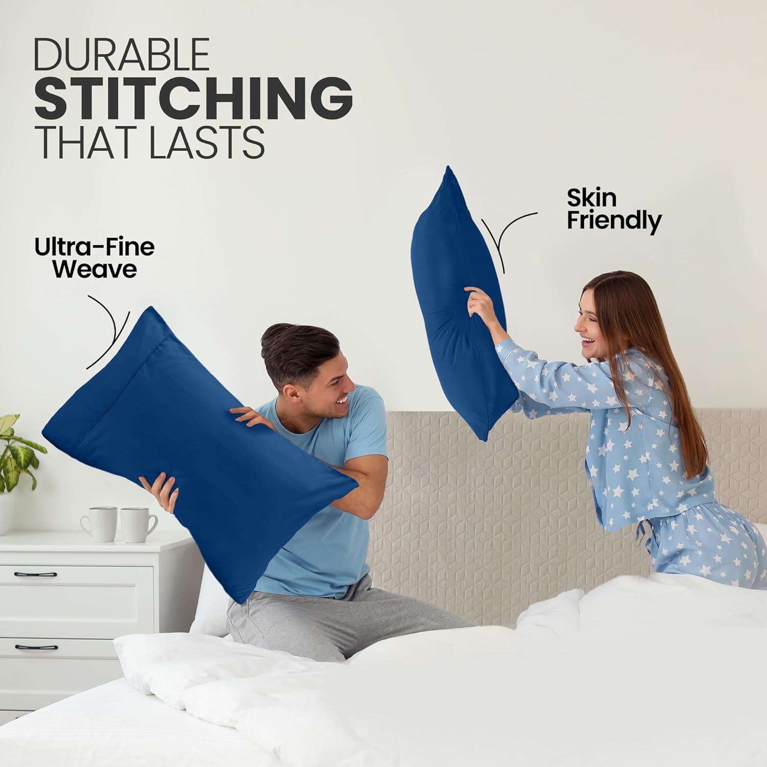 Utopia Bedding Queen Pillow Cases - Soft Brushed Microfiber - 2 Pack, Fade Resistant | 20 x 30 Inches, Dusk Blue