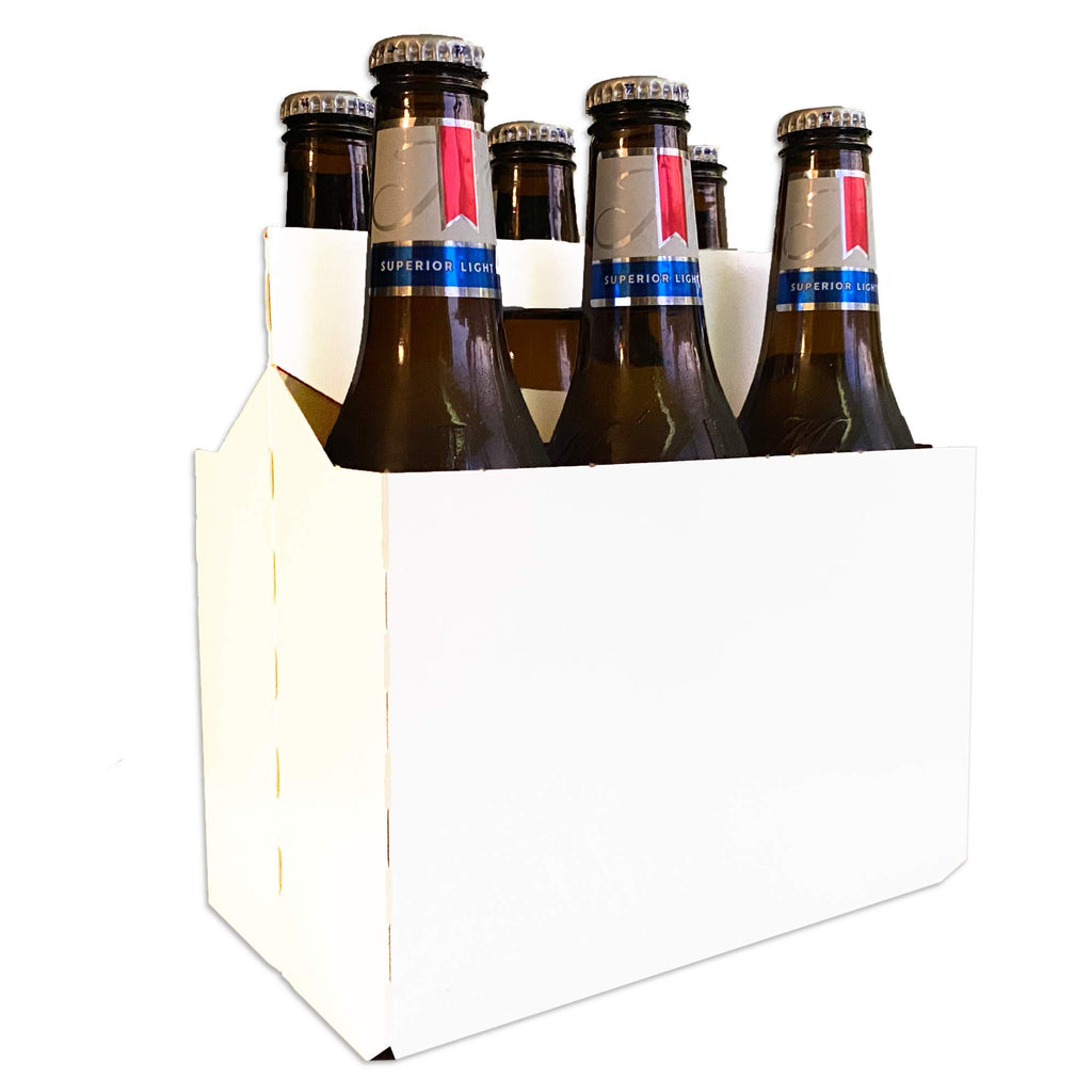 6 Pack Cardboard Bottle Holder [Econo Pack] | Fits 12-16oz bottles | For Safe and Easy Transport of Beer, Soda and Other Bottled Products | 140 Pack
