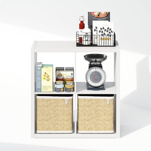 Furinno 4-Cube Closet Organizer - Extra Thick Frame for Stylish Storage | White