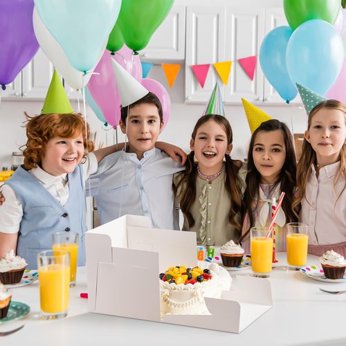5 Pack Cake Boxes 10 Inch, 10x10x8 Inches Tall Cake Large Box, Disposable Cakes Transport Containers with Lids, Bakery Boxes with Large Window, for Cookies Pies Cupcakes Pastry-Wedding,Birthday, Party