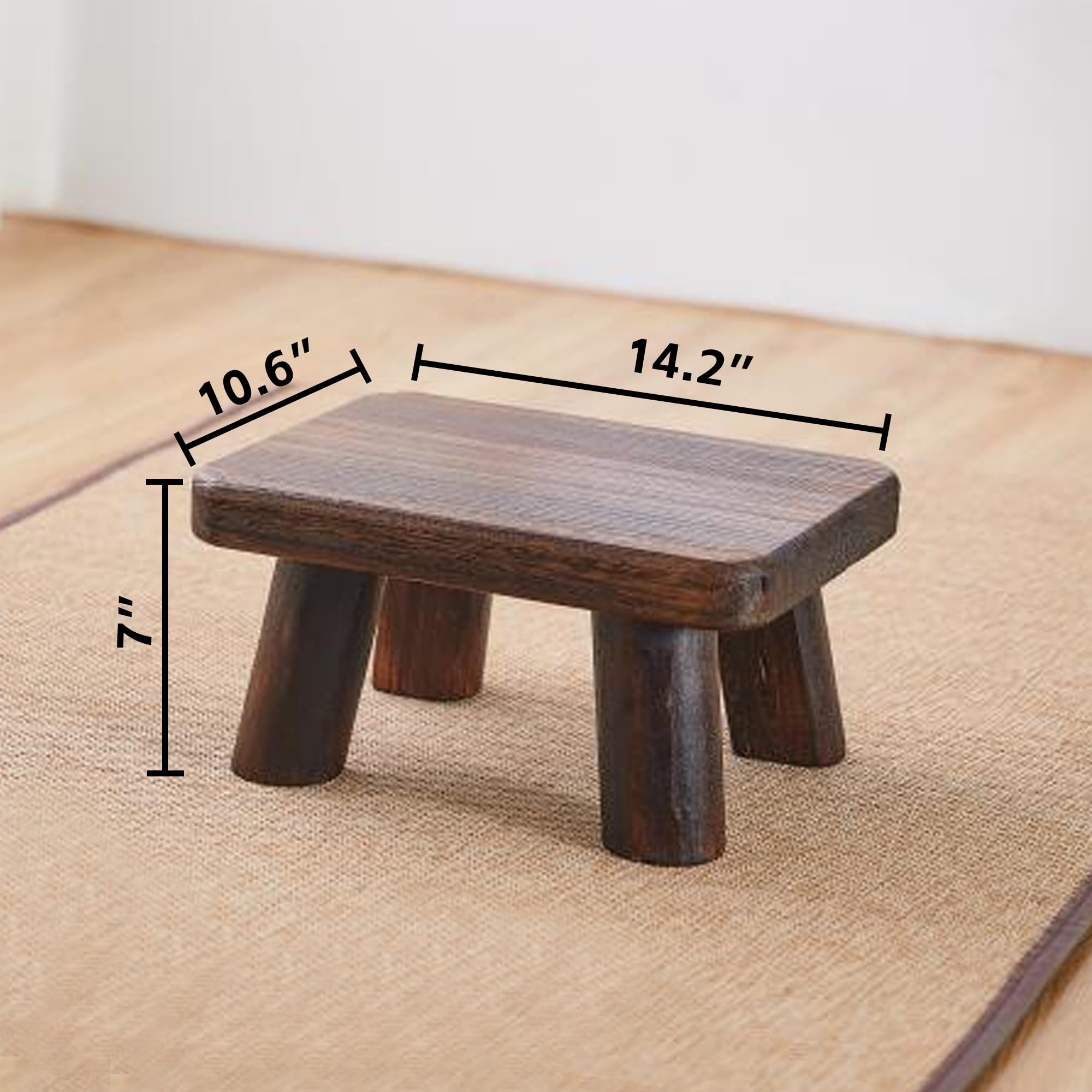 Timwooly Wooden Step Stool for Adults and Children, Heavy Duty Step Stool, 500 lb. Load Capacity, for Bedroom, Kitchen and Bathroom, High Bed Steps, Easy to Assemble, Super Sturdy