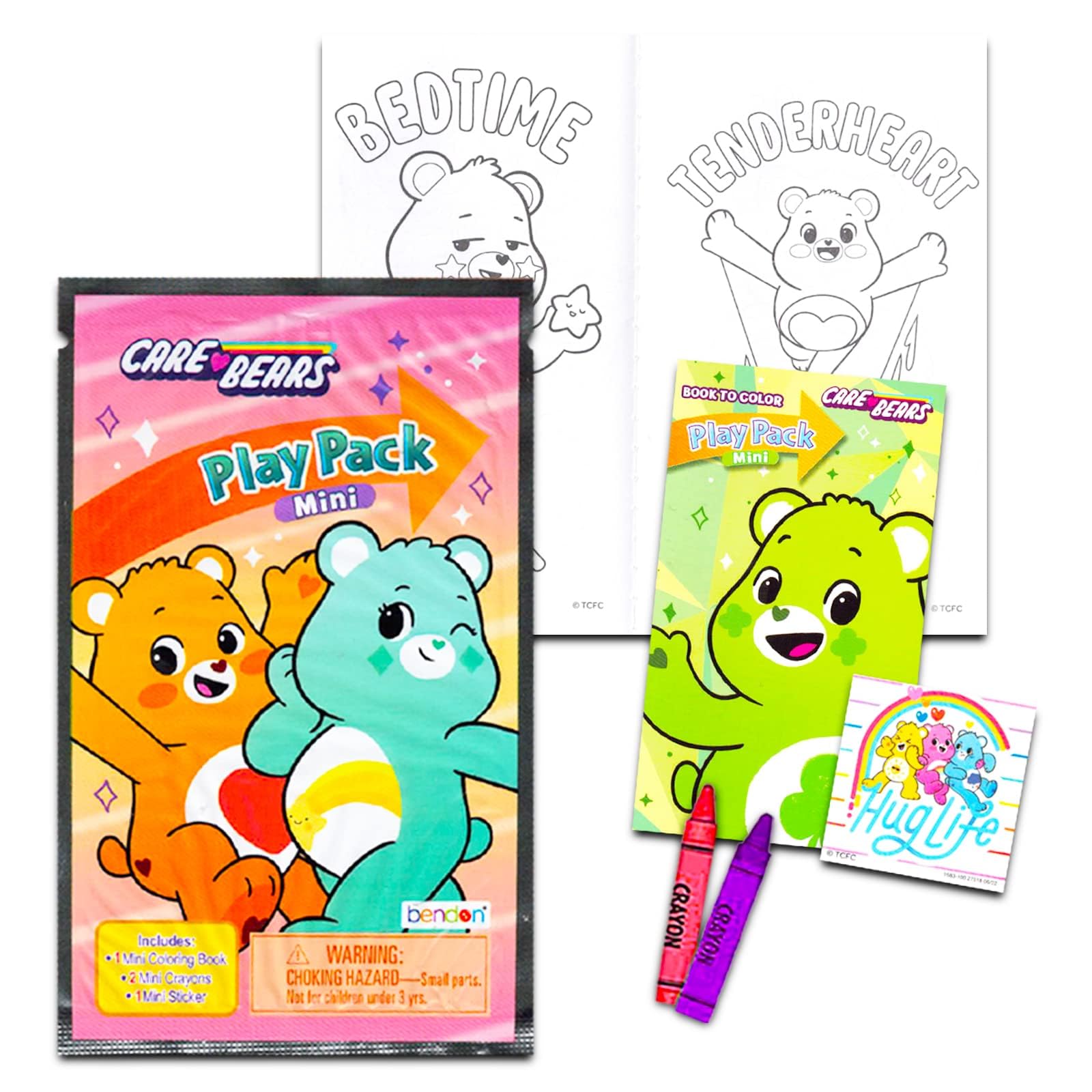 Care Bears Mini Party Favors Set for Kids - Bundle with 24 Miniature Play Packs with Coloring Book, Stickers and More | Care Bears Birthday Party Supplies Gift Bag Fillers