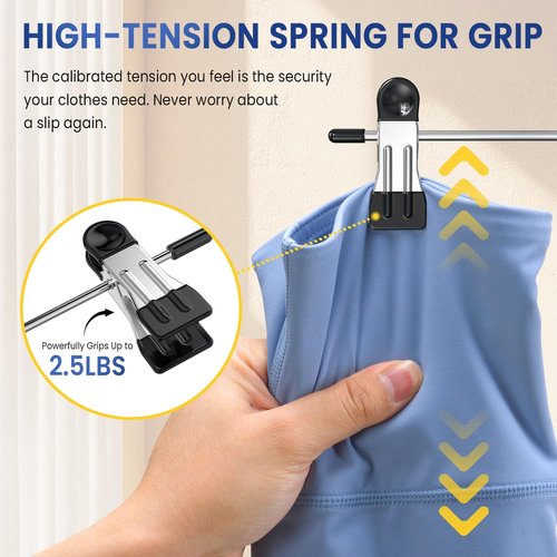 DAMITA Skirt Pants Hangers - Space-Saving 6-Tier Closet Organizer with 360° Swivel Hook | Finger-Safe Design