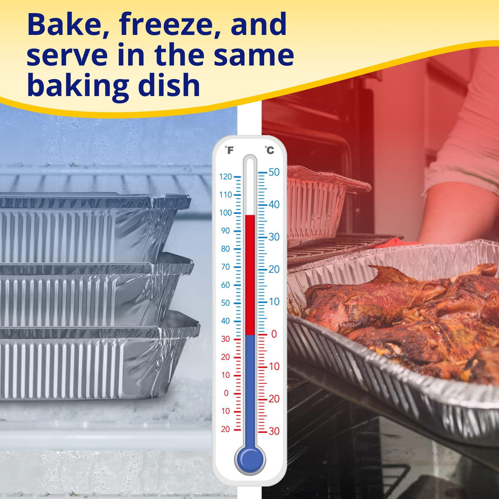 IDL Packaging Full Size Aluminum Steam Table Pans - Shallow, 21" x 13" x 1.5" (pack of 10) - Disposable Foil Pan for Grilling, Roasting, BBQ, Cooking, Baking, Freezing
