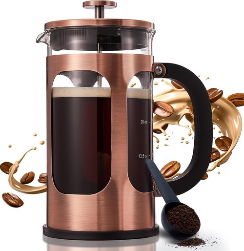 BAYKA French Press Coffee Maker - 34oz Heat Resistant Borosilicate Glass & Stainless Steel | Ideal Gift for Coffee Lovers