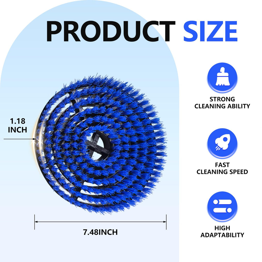 Steam Mop Pads Replacement Brush Head for Shark Steam and Scrub Mop S7000/S7001/S8201/s7201 Series Brush Heads with Nylon Bristles, Deep Clean Hardwood & Tile Floors Grout, Scratch-Free Polish(blue)