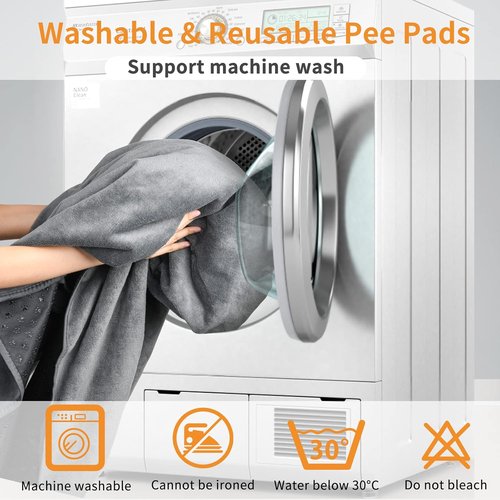 LOOBANI Extra Large Reusable Dog Mat - Non-Slip Washable Pee Pads for Incontinence | 36"x48" Gray