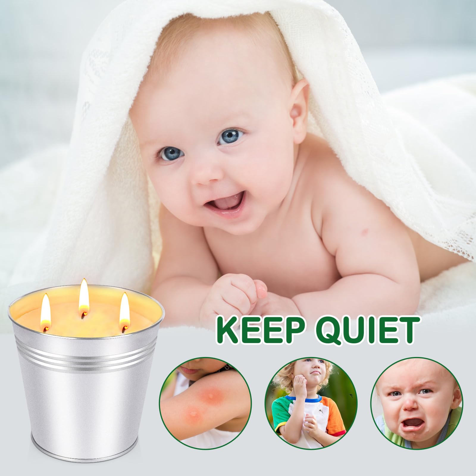 Citronella Candles Outdoor - Large 34oz Citronella Candle for Patio up to 200 Hours Burning, 3-Wick Summer Outdoor Candles Bulk for Home,2pcs Soy Wax Candle for Garden Camping Party Yard Balcony