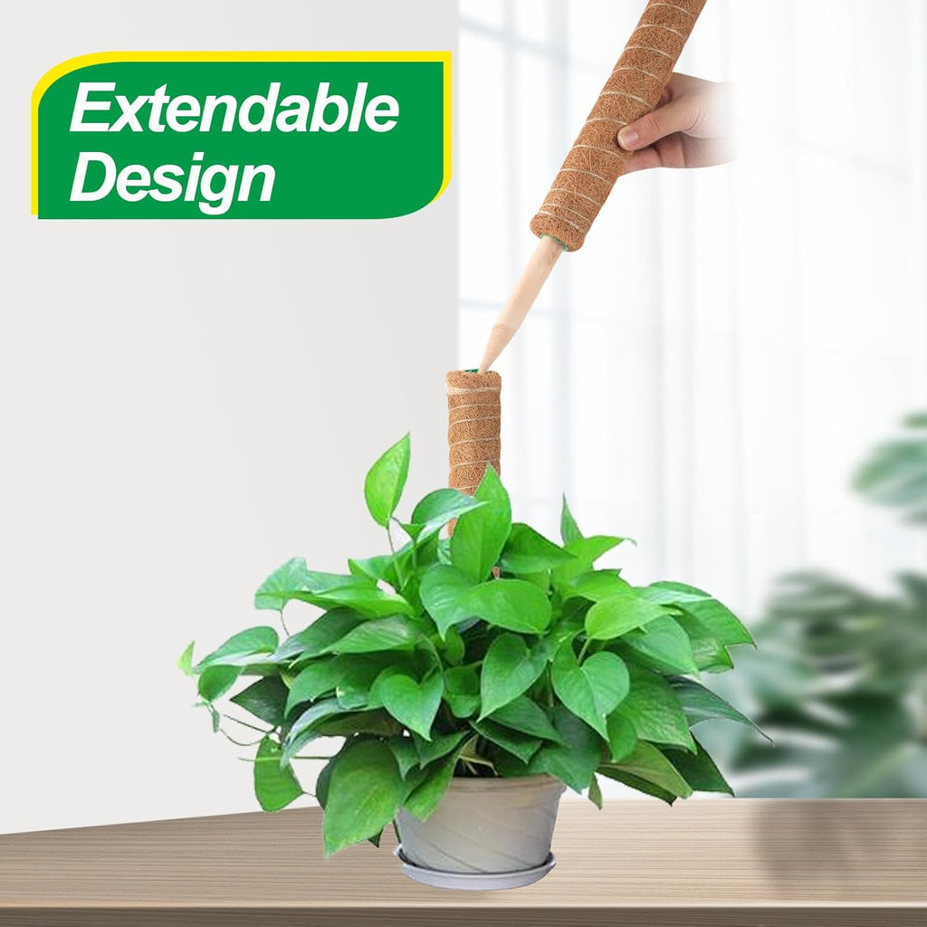 Skiennix 6 Pack Moss Poles for Monstera Plant Support - Stackable 4x17in & 2x12in, Ideal for Indoor Plants