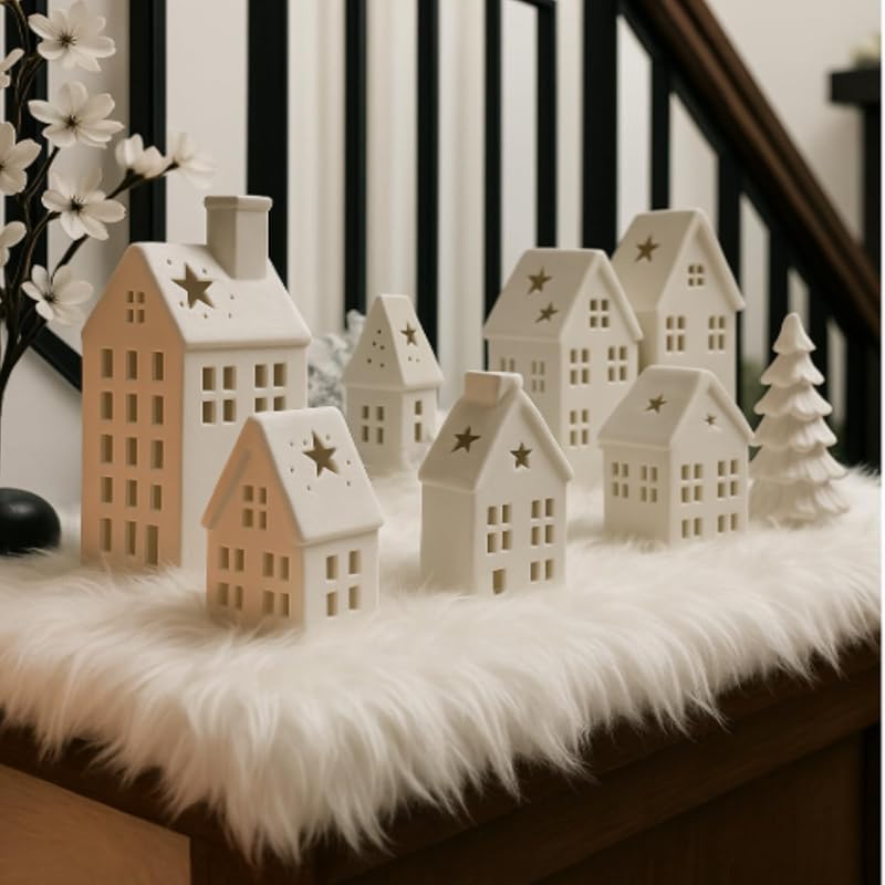 2 Pcs White Fluffy Snow Blanket 2.6 x 7.9 ft for Christmas Village Scene (Variation: White+2+2.6 x 7.9 ft)