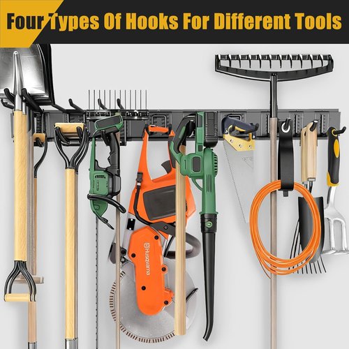 KOFANI Heavy Duty Garage Wall Organizer - 700LB Capacity | 48-Inch Adjustable Tool Rack for Shed & Yard Storage