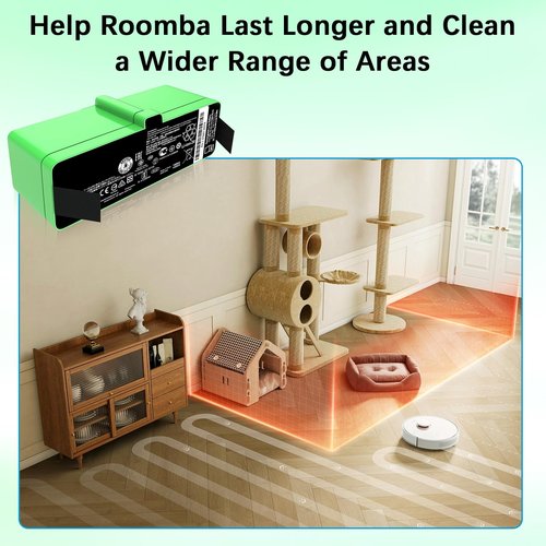 JTRGPEH Upgraded 6500mAh 1800Li Battery Replacement for iRobot Roomba 900 800 700 600 500 Series Compatible with Roomba 980 960 981 970 965 801 805 850 860 890 891 895 830 730 735 740 695 690 685 680