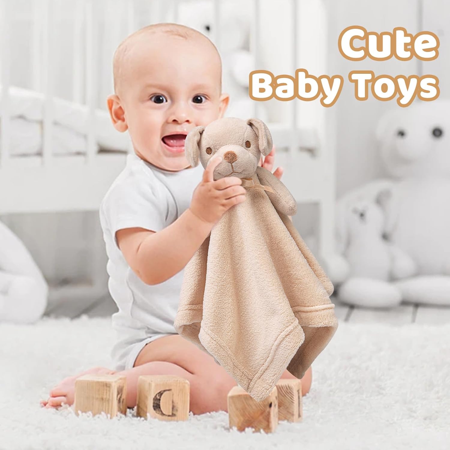 Pro Goleem Dog Security Blanket - Soft Brown Puppy Lovey for Boys & Girls | 16-Inch Snuggle Toy
