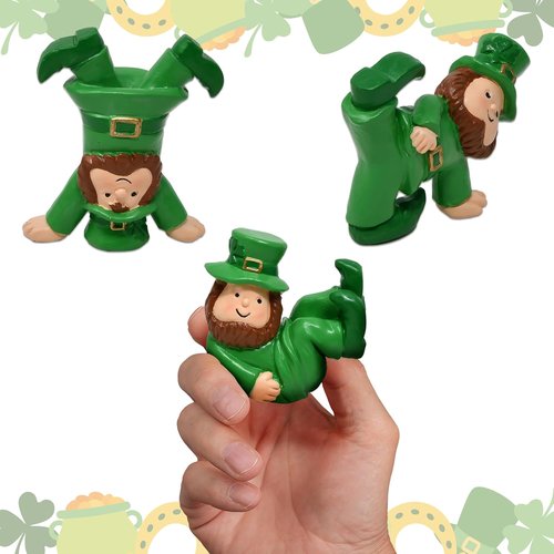 Gift Boutique St. Patrick's Leprechaun Figurines - Set of 3 Mini Resin Decor for Home & Garden