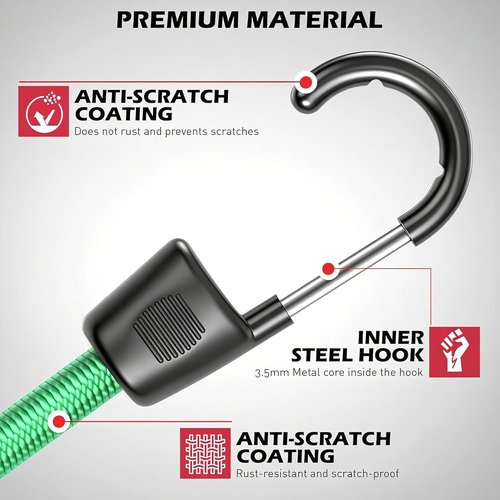 Bungee Pro 60-Piece Assorted Bungee Cords Set - Heavy Duty Elastic Tarp Ties in 10" to 40" Sizes