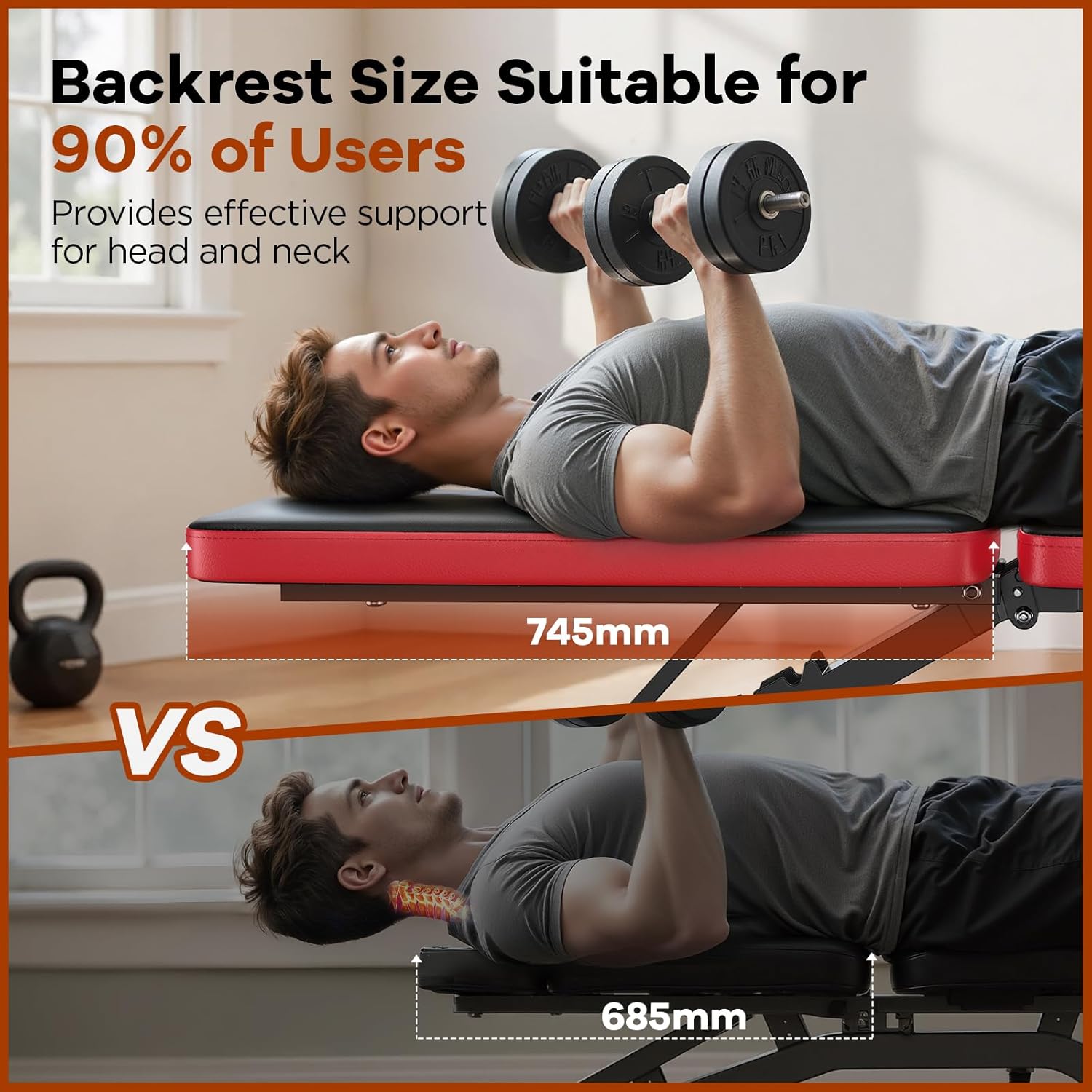 NICEPEOPLE Adjustable Weight Bench - 660LBS Capacity | Compact & Foldable Home Gym Bench for Strength Training