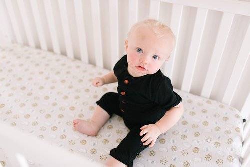 Copper Pearl Premium Knit Baby Crib Sheets for Boys and Girls Breathable and Soft, Fitted Crib Sheets for Standard Baby Mattresses, Chip