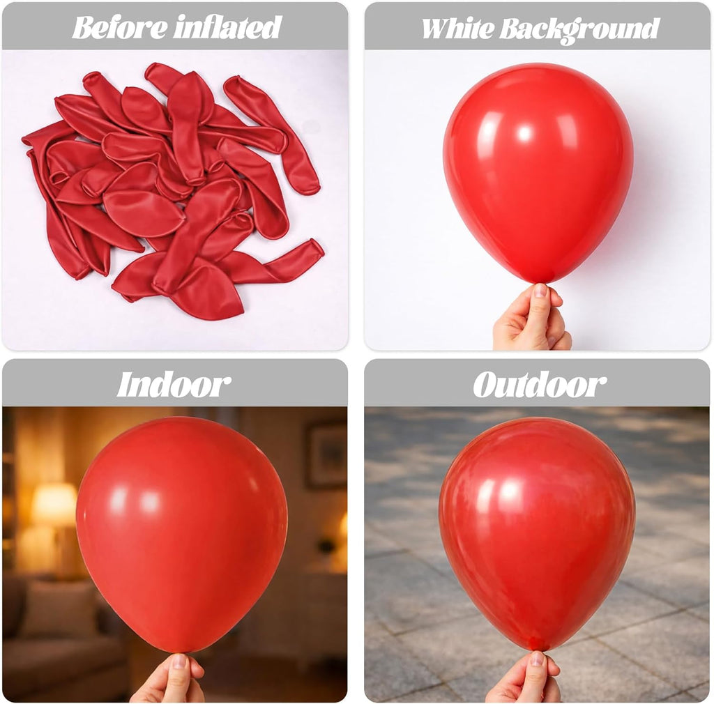 Voircoloria 12-Inch Red Latex Balloons - 110-Pack for Valentine's Day, Weddings & Celebrations