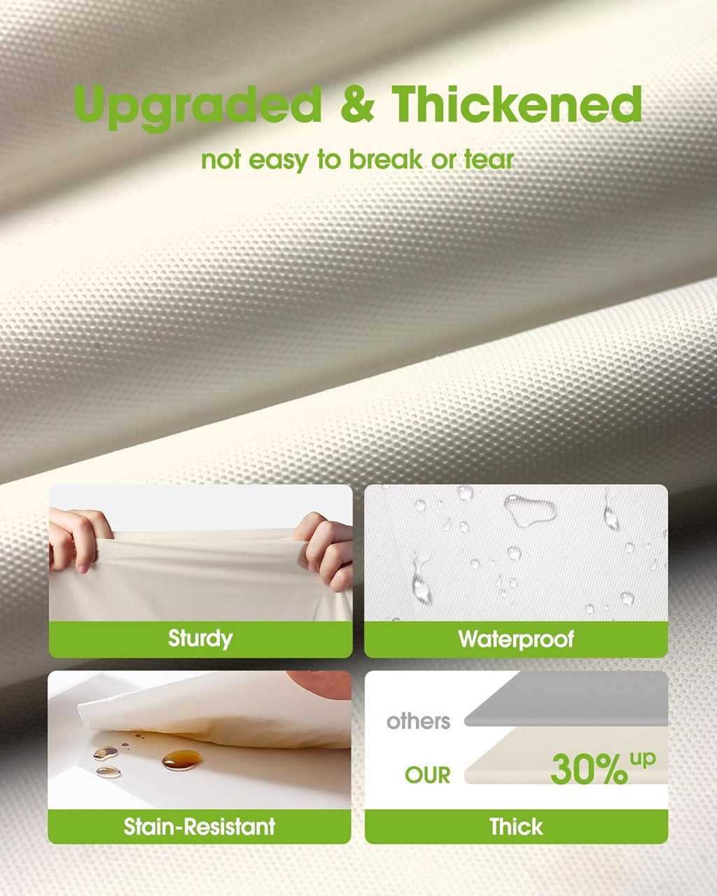 Pureegg Disposable Plastic Table Cloths - 10 Pack, 54 x 108 Inch, Leakproof & Sturdy for Parties, Weddings, Thanksgiving - Beige & Cream