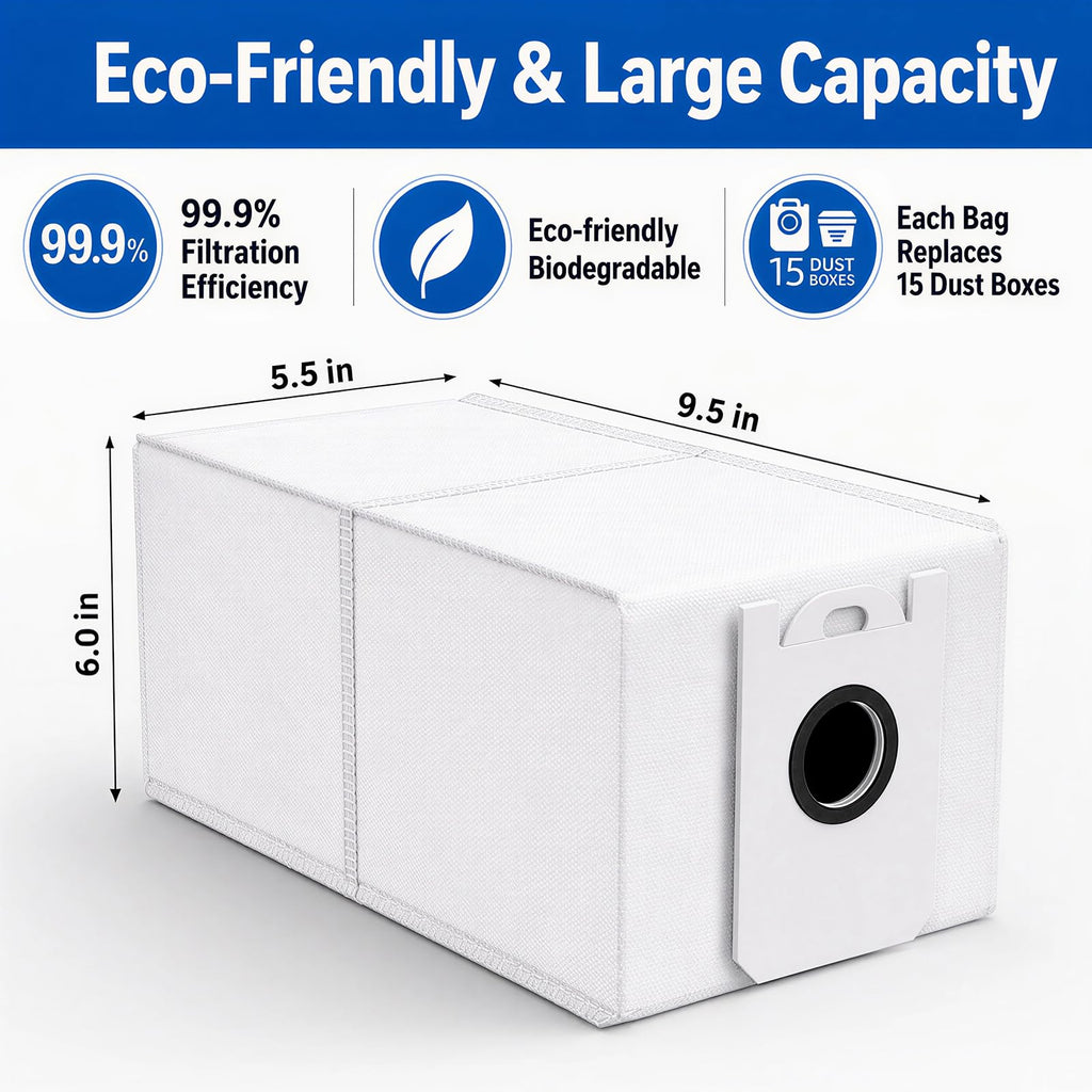 10 Pack 4.6 Liter Disposable Dust Bag Compatible with bObsweep Dustin & Orb-i Self-Emptying Robot Vacuum Replacement Parts Accessories, 10 Vacuum Bags