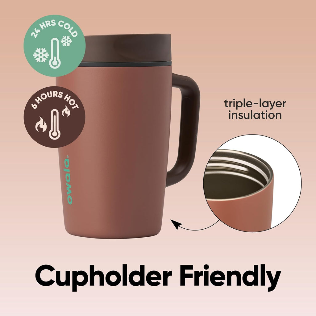 Owala SmoothSip Slider Stainless Steel Insulated Travel Mug - 100% Leak Proof, 12oz, BPA Free | Perfect for Hot & Cold Drinks