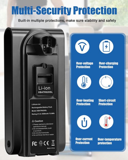 Leisuda 3.5Ah 21.6V Vacuum Battery Replacement for Shark XBATR620SL Battery Compatible for Shark IZ540H, IZ562H, UZ565H, LZ500 Cordless Vacuum Cleaners