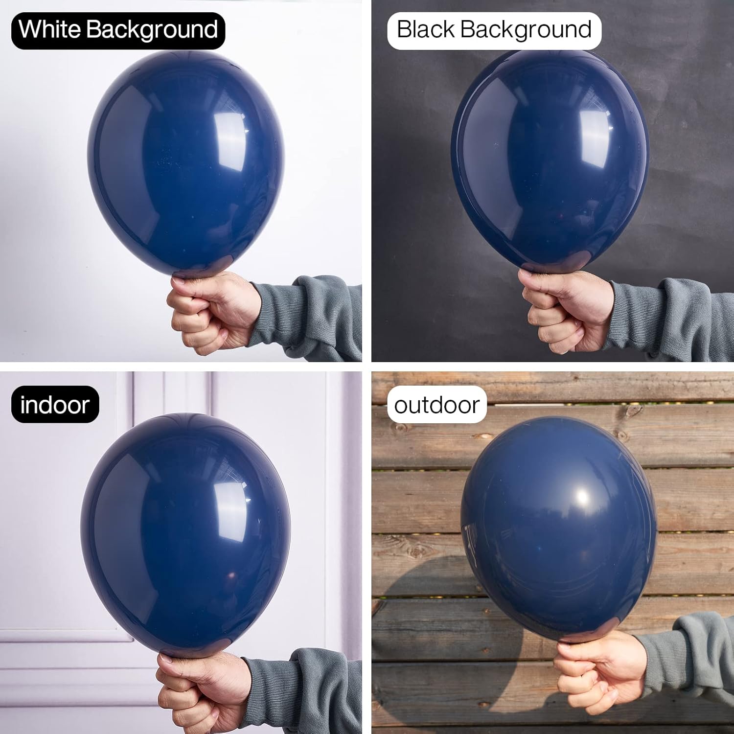 PartyWoo Navy Blue Balloons - 50 Pcs 12 Inch Matte Dark Blue Latex Helium Balloons for Celebrations